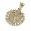 1924a Złota zawieszka błyszcząca pozłacana 14k medalik
